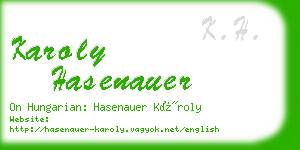 karoly hasenauer business card